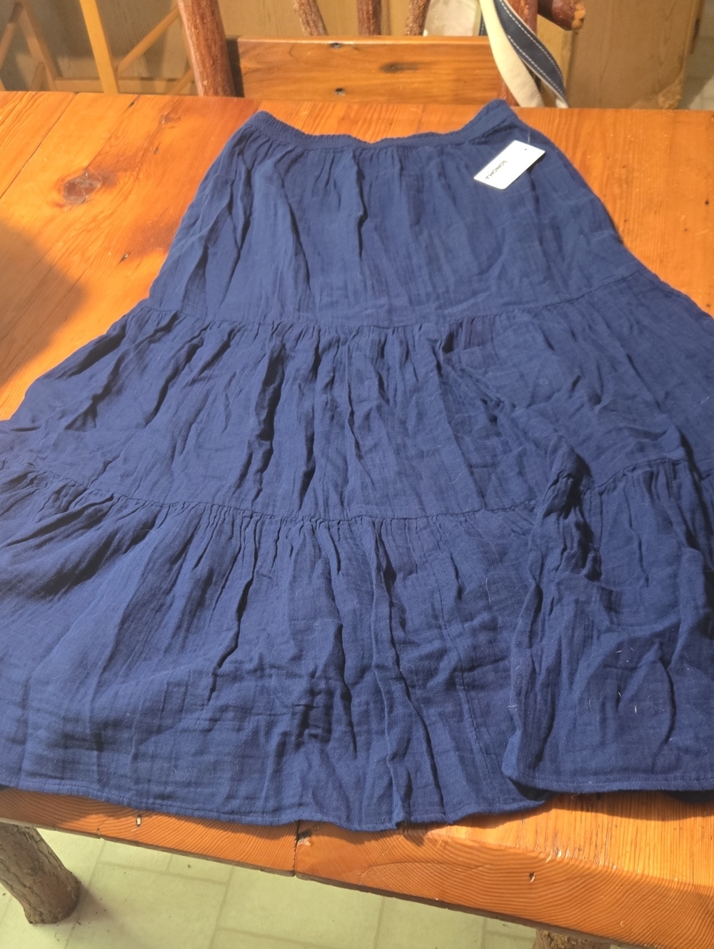 Nwt Sonoma Navy Tiered Maxi Sz M Skirt
